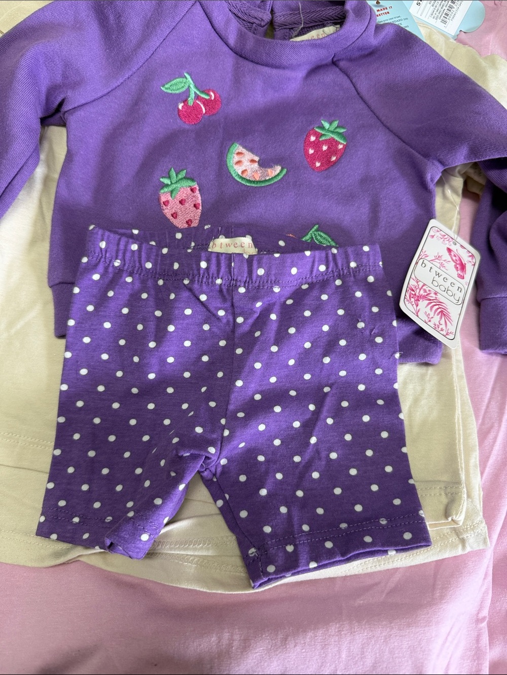 Carter's Baby 6M Purple Fruit Romper Set NWT